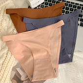 运动健身内裤 女纯棉裆冰丝女生中低腰提臀翘臀性感无痕女士三角裤