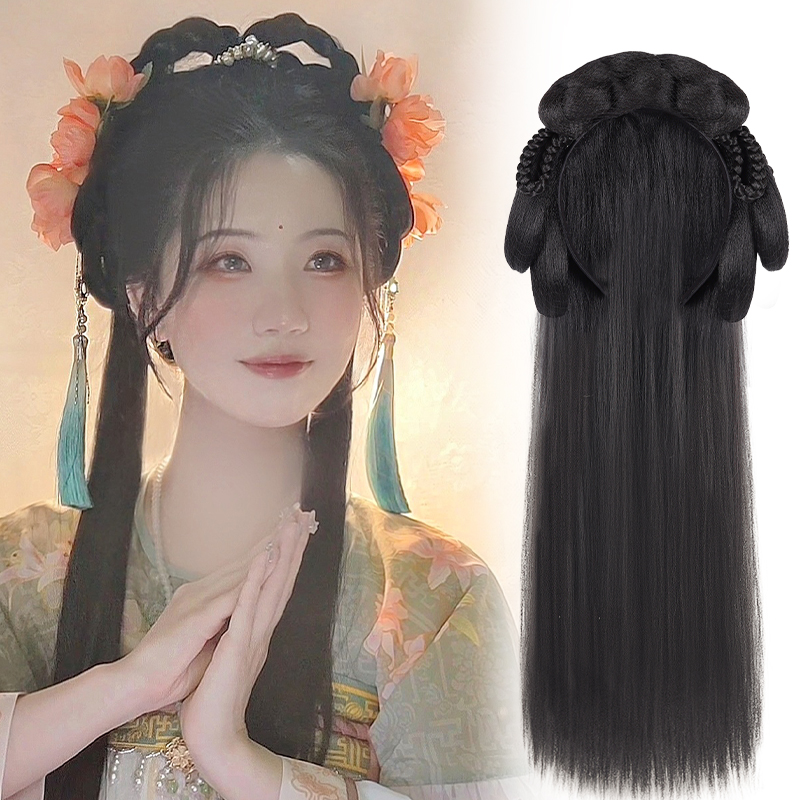 汉服古风假发包古装头饰假发髻造型一体式发箍全头套垫发包盘发女