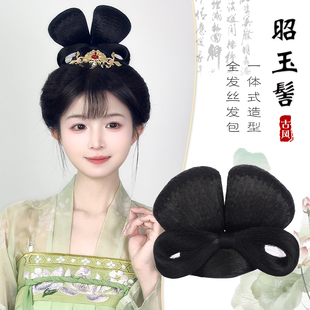 汉服假发头饰一体式古风抓夹发髻全套发饰古装唐风盘发垫发包造型
