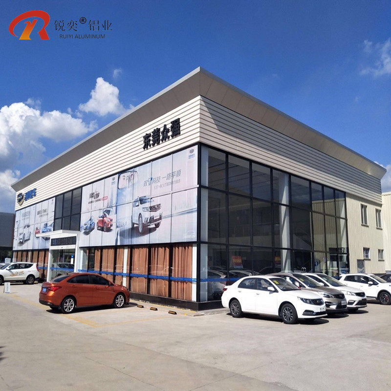 吉利4s店招牌铝单板门头 现代化艺术铝单板雨棚