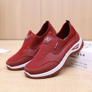 老北京布鞋女款夏季透气镂空网面中老年妈妈鞋子软底防滑休闲网鞋