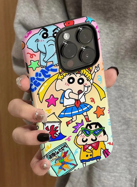 适用苹果16promax手机壳新款iPhone15pro简约iP14/13女16e卡通12保护套7蜡笔小新xsmax防摔11可爱8plus菲林xr