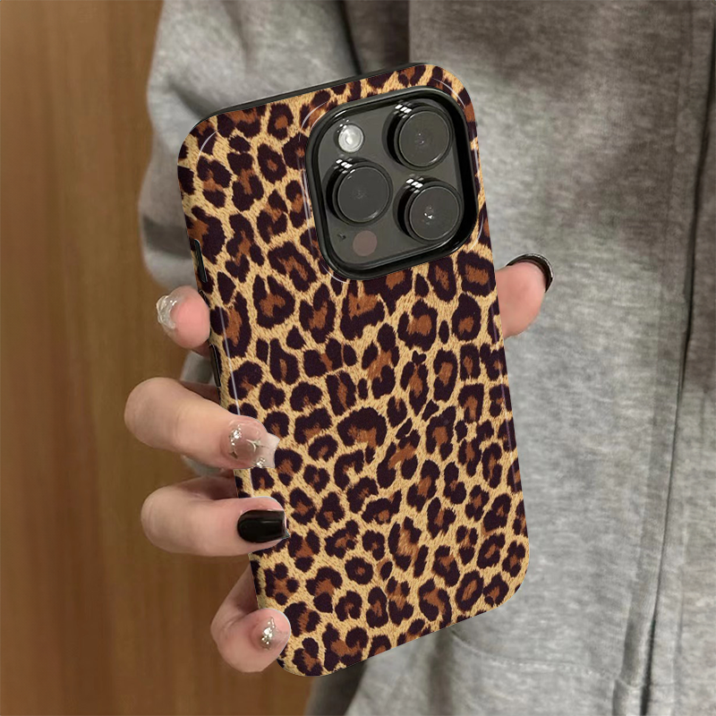 适用苹果16promax手机壳新款iPhone15女小众pro硅胶xr防摔保护套iP13/14创意iP7/8高级plus秋冬豹纹xsmax外壳