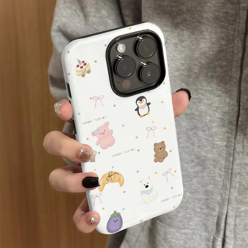 适用苹果16pro手机壳女iPhone15promax新款iP13/14可爱硅胶xr防摔保护套pro简约iP7/8小众plus企鹅小熊xsmax