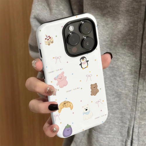 适用苹果16pro手机壳女iPhone15promax新款iP13/14可爱硅胶xr防摔保护套pro简约iP7/8小众plus企鹅小熊xsmax