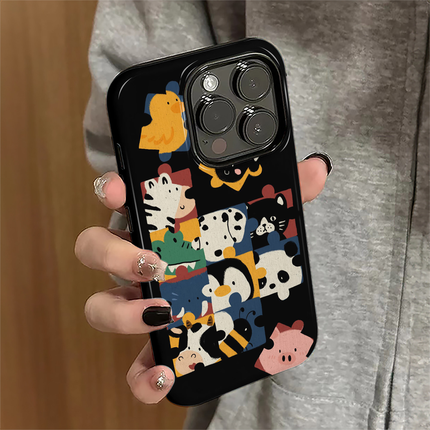 适用苹果17pro手机壳iPhone18promax新款ip16pro简约14女15个性13拼图动物12潮xsmax防摔保护套7/8plus菲林e
