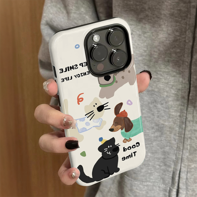 适用苹果15promax手机壳新款iPhone16女卡通pro硅胶xr防摔保护套iP13/14高级iP7/8小众plus可爱小狗xsmax外壳