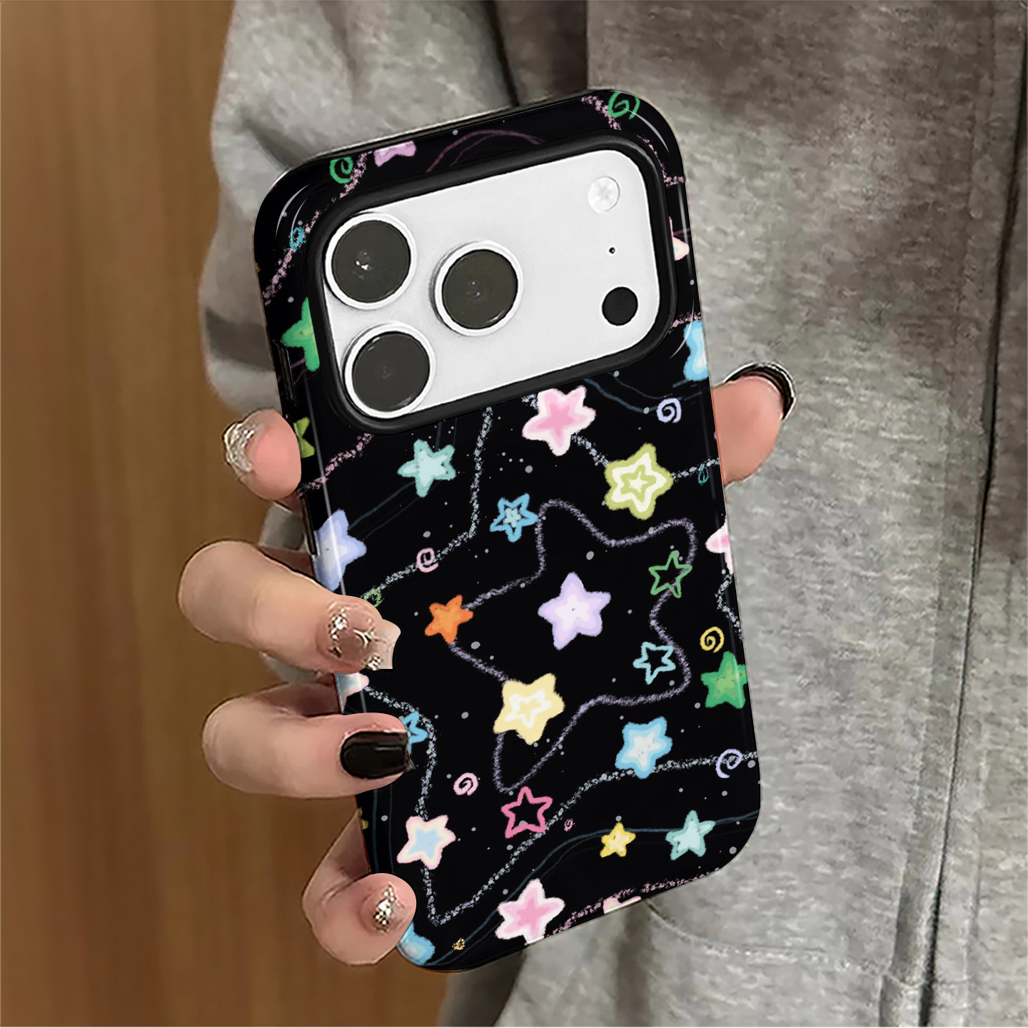 彩色星星适用苹果16promax手机壳iPhone17pro个性15潮牌14女13韩系小米新款12华为oppo防摔保护套8plus菲林x,3C数码配件,手机保护套/壳,淘宝优惠券,粉丝福利购,淘宝优惠卷