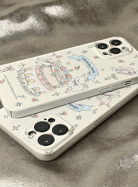 樱桃蛋糕适用iphone15promax苹果14新款13全包mini防摔xr创意白色可爱简约小众高级感12菲林8plus11手机壳女