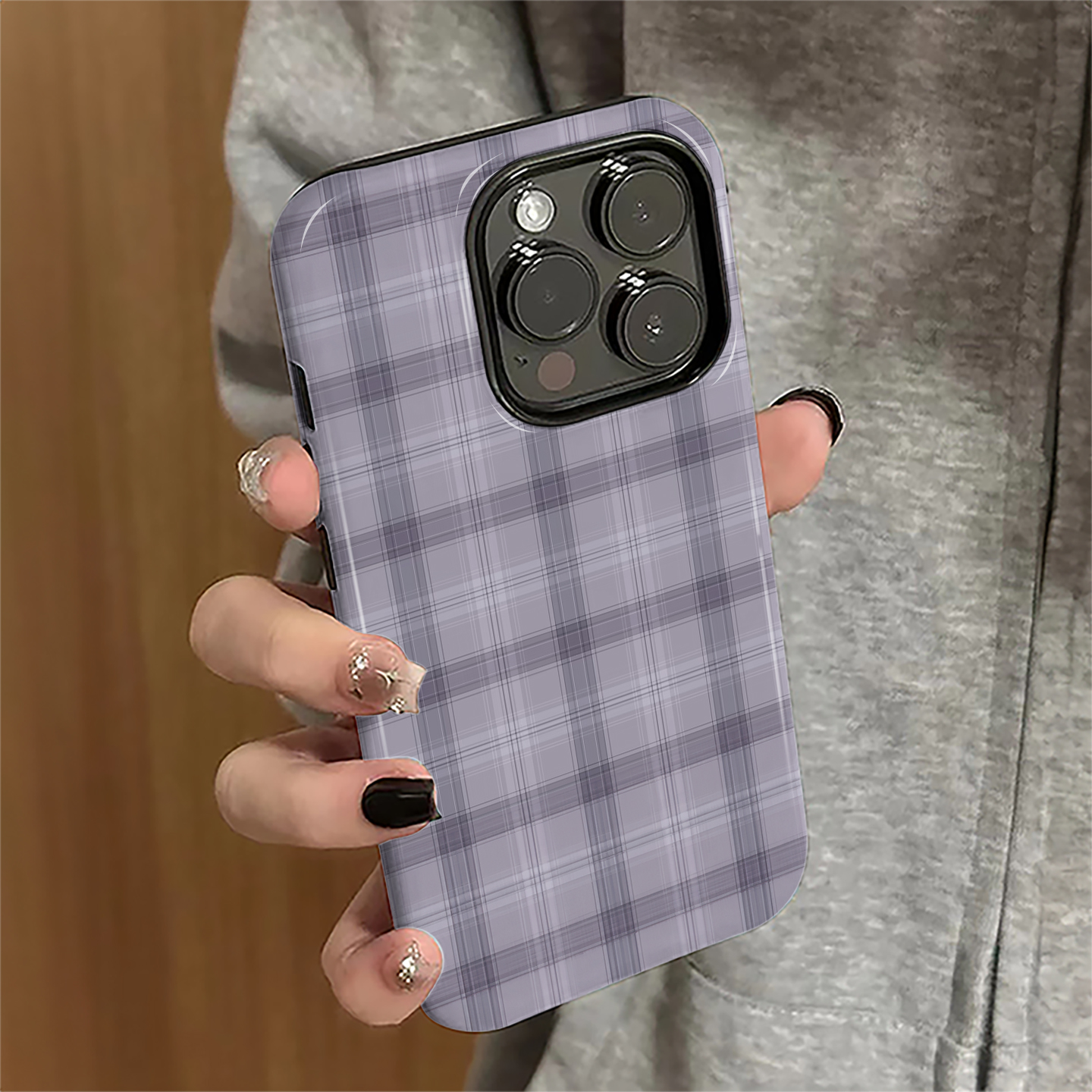 简约格纹适用iPhone16pro手机壳苹果17promax日韩ip15pro女13小众14新款xsmax小众12防摔11保护套8/7plus菲林