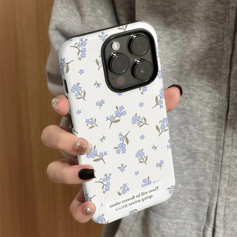 适用苹果15promax手机壳女iPhone16新款简约iP13/14硅胶xr防摔保护套pro个性iP7/8小众plus满屏碎花xsmax外壳