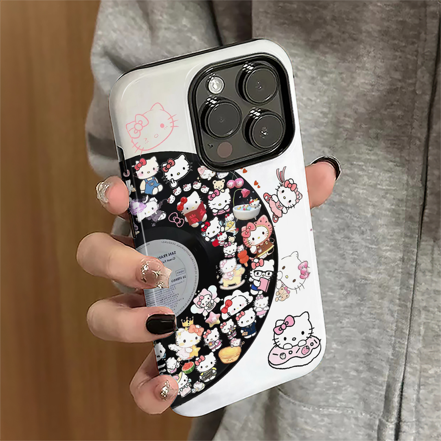 适用苹果16promax手机壳iPhone17pro新款13苹果15个性iP14女12卡通11唱片kt猫xr套xsmax防摔8plus潮7菲林16e