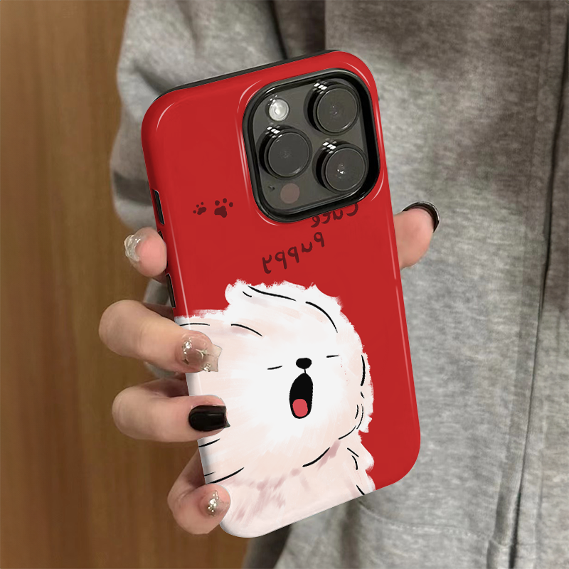 适用苹果16promax手机壳女iPhone15新款简约iP13/14硅胶xr防摔保护套pro可爱iP7/8小众plus潦草小狗xsmax外壳