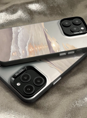 适用vivox100手机壳新款男s18简约iqoo9/10/11/12防摔保护套iqooneo6/7/8高级pro黄色海滩x60硅胶软壳x80外壳