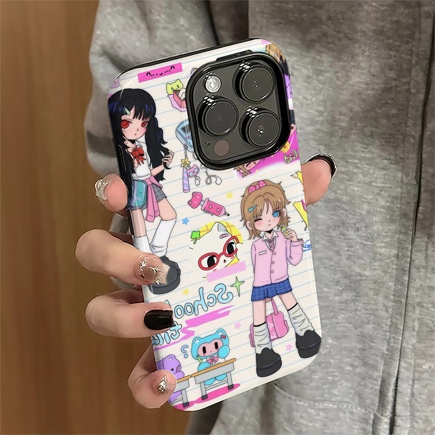 韩系女孩适用苹果17pro手机壳iPhone16promax卡通ip15pro女13日韩14新款xsmax个性12防摔11保护套8/7plus菲林