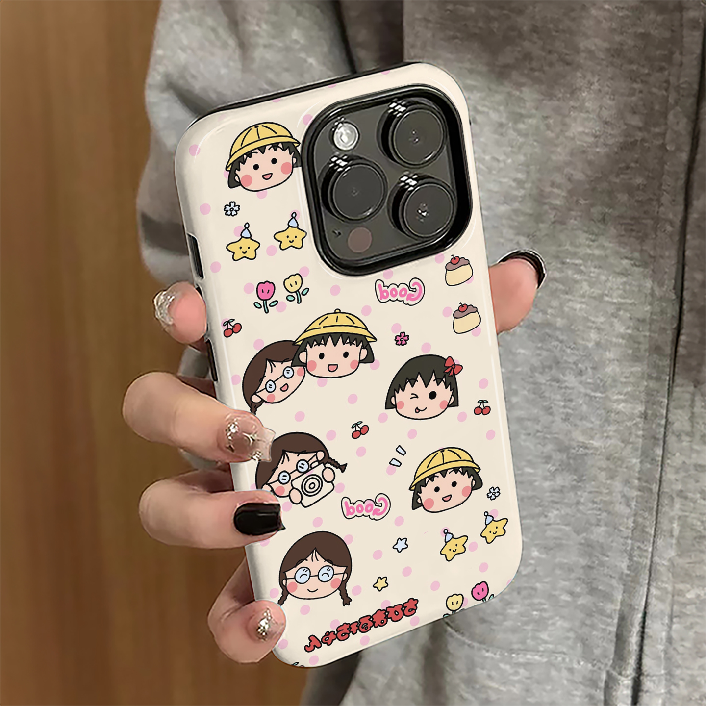 适用苹果16pro手机壳iPhone17promax新款13苹果15卡通iP14女12可爱11樱桃小丸子xr套xsmax防摔8plus潮7菲林e