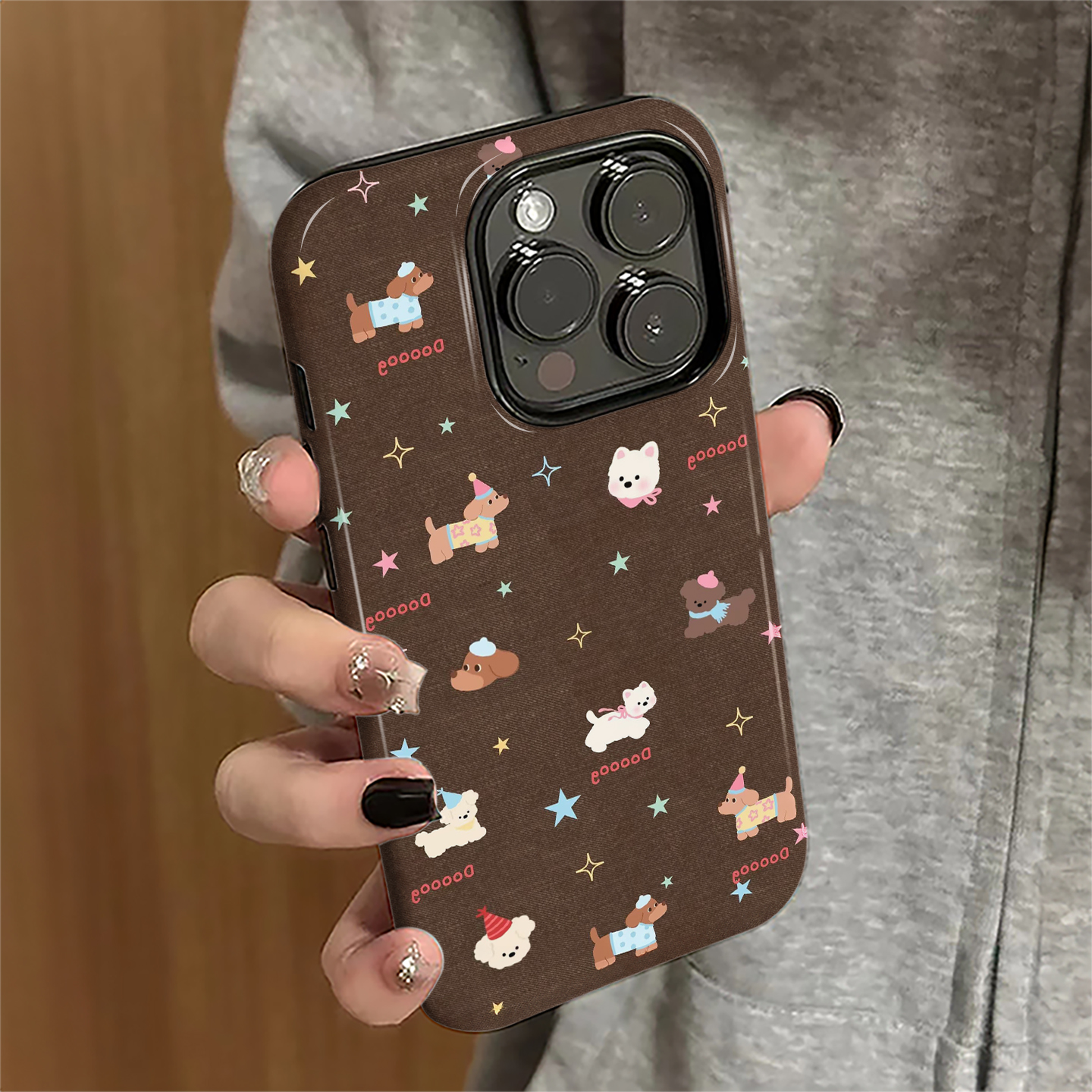 白鹿同款星星小狗适用苹果16promax手机壳iPhone17pro卡通15女13简约14新款11保护套12防摔xsmax/8/7plus菲林