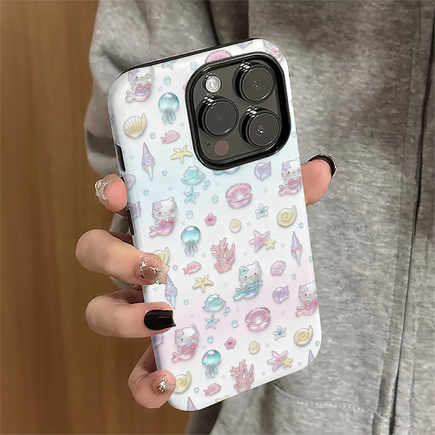 适用苹果17pro手机壳iPhone16pro卡通ip15promax新款13女14防摔保护套12人鱼kt猫11简约xsmax潮8/7plus菲林e
