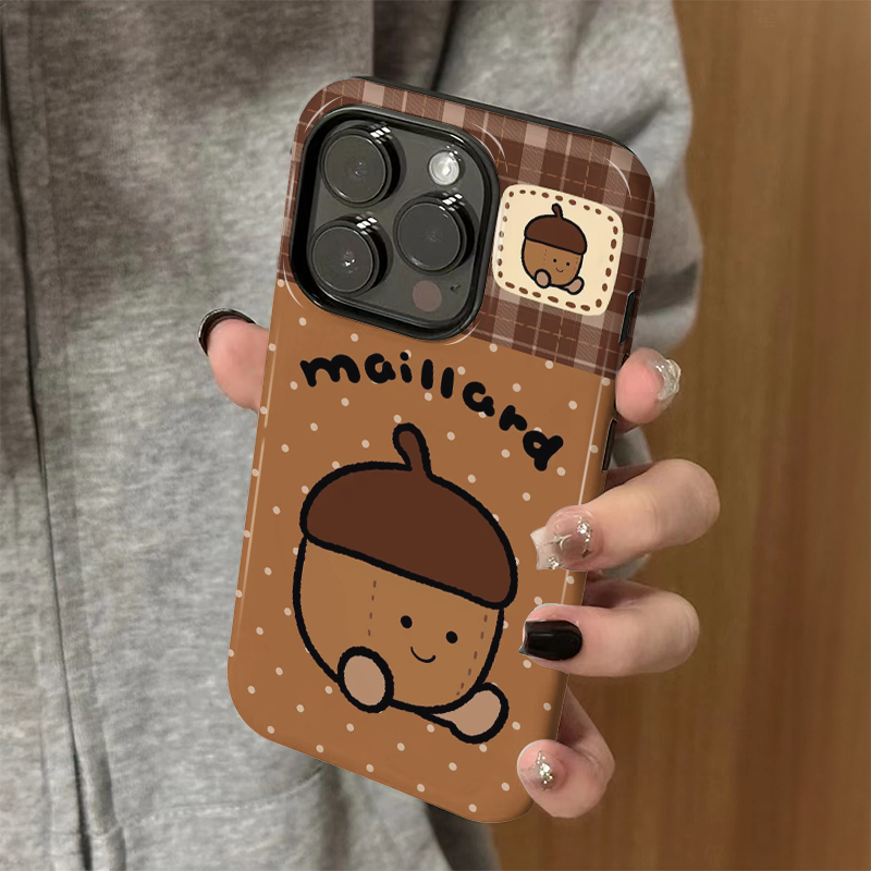 适用苹果15手机壳iPhone16promax新款iP14女12简约xsmax波点坚果8硅胶13防摔11保护套7小众plus菲林二合一xr