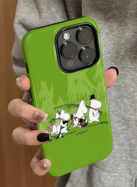 钓鱼姆明适用苹果16promax手机壳iPhone17pro简约ip15pro女13卡通14新款xsmax可爱12防摔11保护套8/7plus菲林