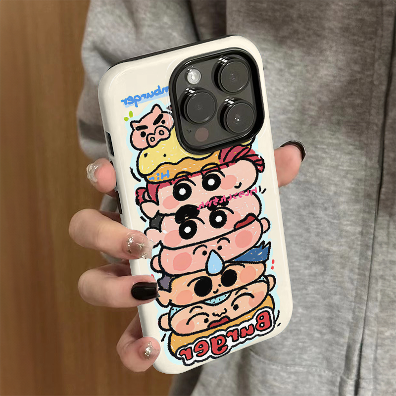 适用iPhone15promax手机壳女苹果16新款iP13/14硅胶xr防摔保护套pro卡通可爱iP7/8小众plus汉堡蜡笔小新xsmax