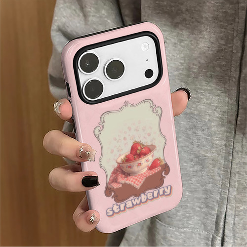 古早草莓适用苹果17promax手机壳iPhone16pro简约15新款14女13韩系防摔少女12华为8plus小米保护套oppo菲林xs