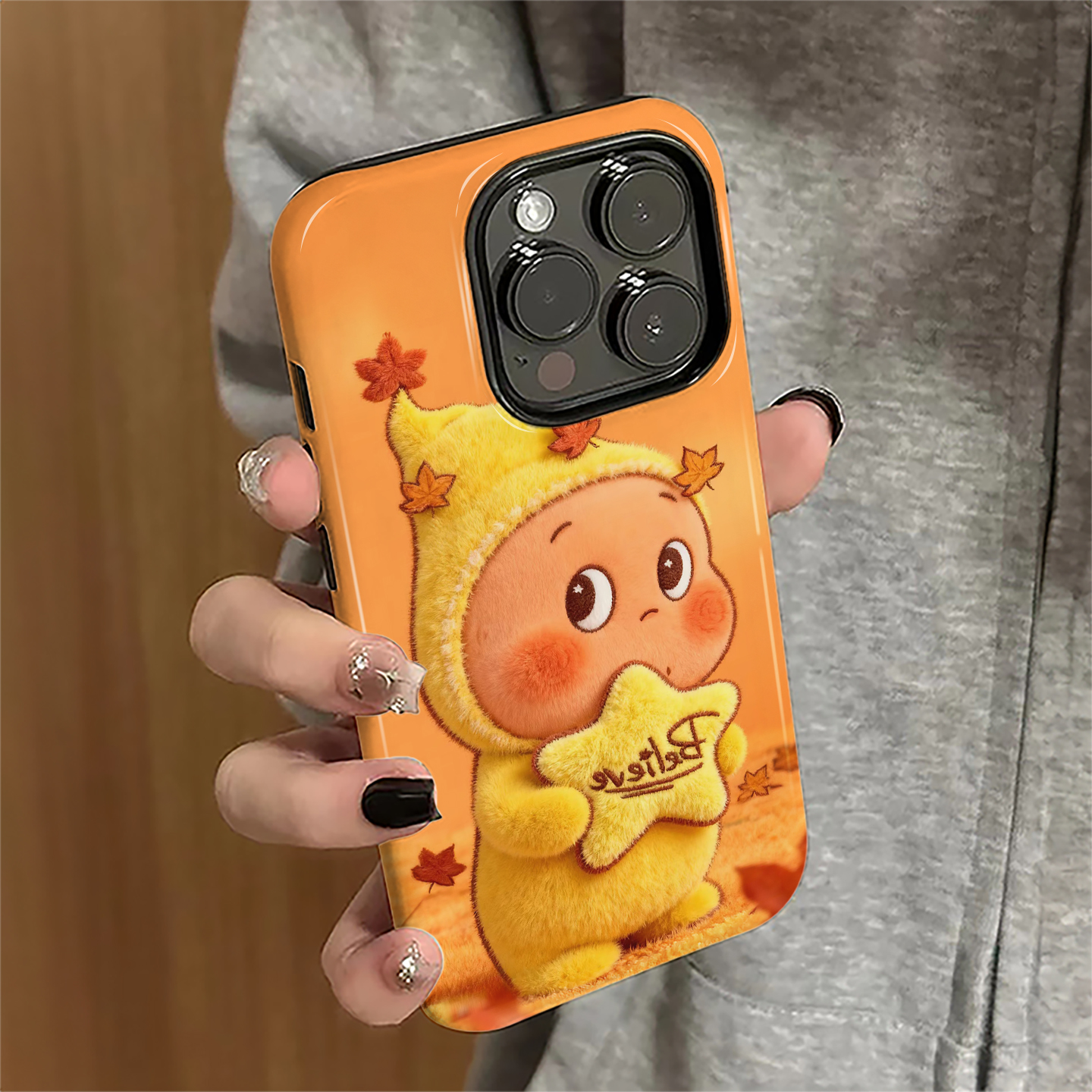 枫叶星星人适用苹果17promax手机壳iPhone16pro潮牌15pro女13卡通12新款14防摔11保护套1xsmax/8/7plus菲林e