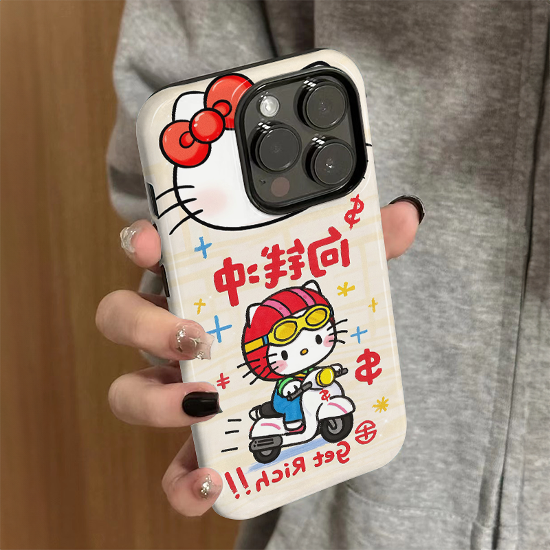 适用苹果16promax手机壳iPhone15pro新款iP14女12/13简约xsmax菲林二合一8防摔11保护套7卡通plus向钱冲kt猫x