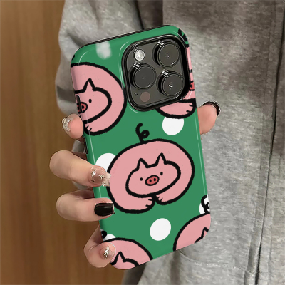 适用苹果16promax手机壳iPhone15pro新款苹果13pro简约iP14女11个性12防摔7套8plus硬xsmax满屏小猪16e菲林xr