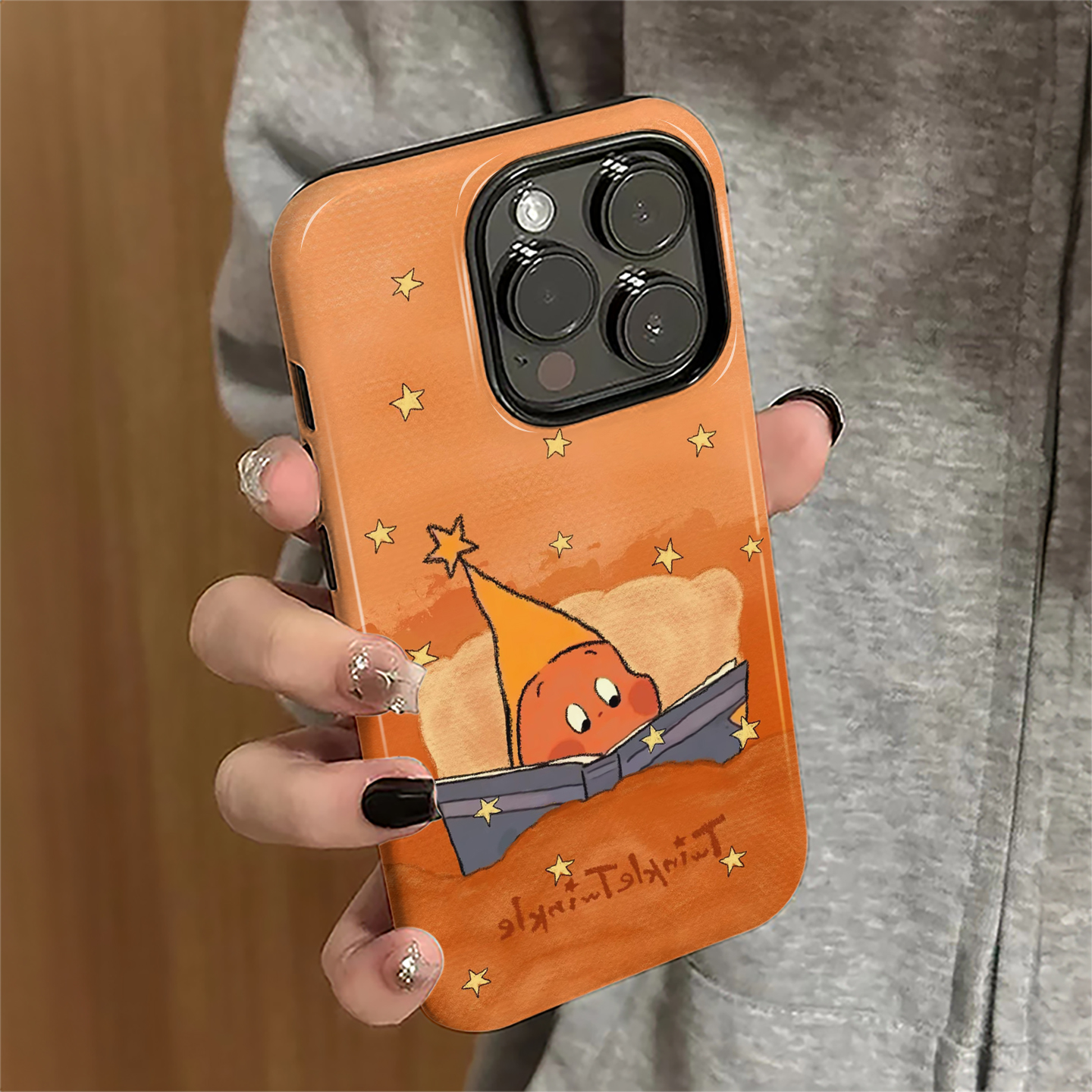 看书星星人适用iPhone17promax手机壳新款苹果16pro卡通15pro女13可爱14防摔11保护套12/xsmax/8/7plus菲林e