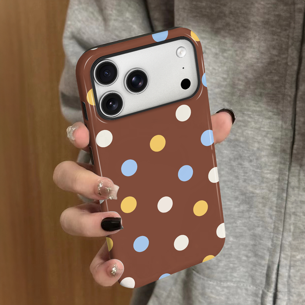 彩色波点适用苹果17promax手机壳iPhone16pro简约ip15pro女13个性14新款xsmax日韩12防摔11保护套8/7plus菲林