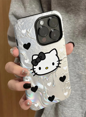 适用苹果17promax手机壳iPhone16pro女ip15pro新款13爱心kt猫14日韩12防摔保护套11个性8/7plus硬xsmax菲林e