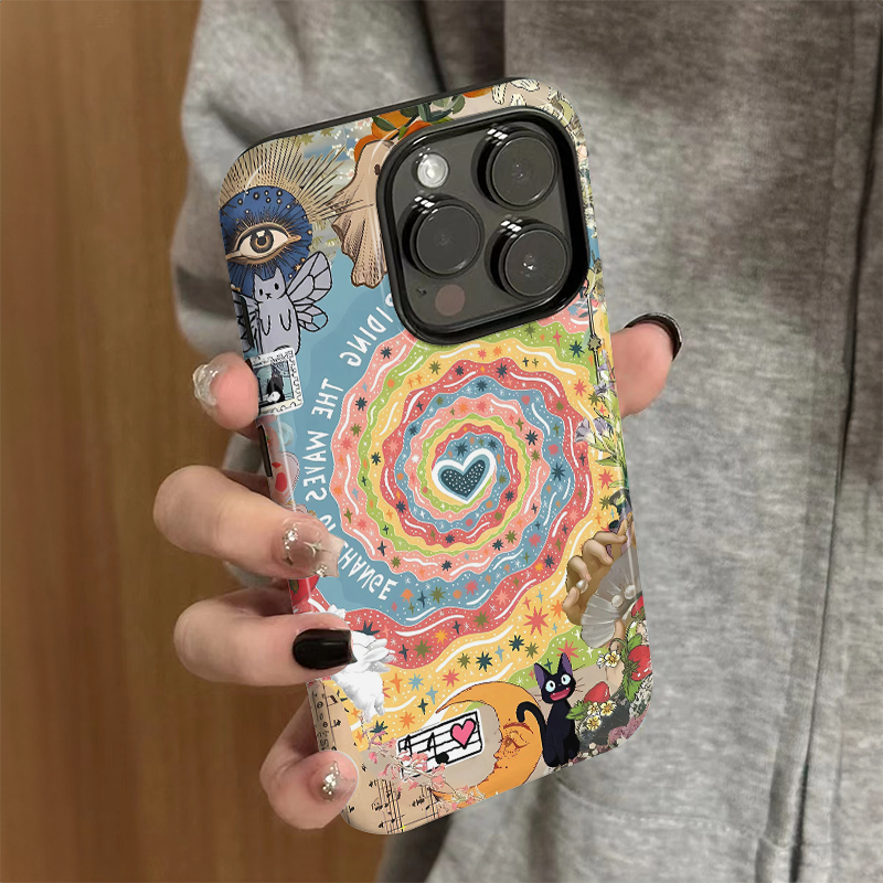 适用苹果15手机壳iPhone16promax新款高级iP14/13女12简约创意xsmax复古贴纸8硅胶11防摔套7plus菲林二合一xr