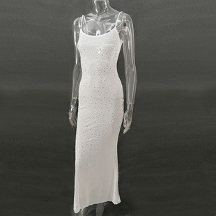 long Bright suspender sexy skirt亮钻性感吊带长裙女士 diamond