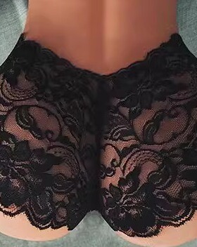 Sexy lace hollowed out slim fit underwear 蕾丝镂空修身内裤女