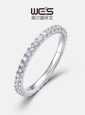 新款S925银镀18K金镶嵌彩宝宝石单排白锆戒指闭口食指戒时尚