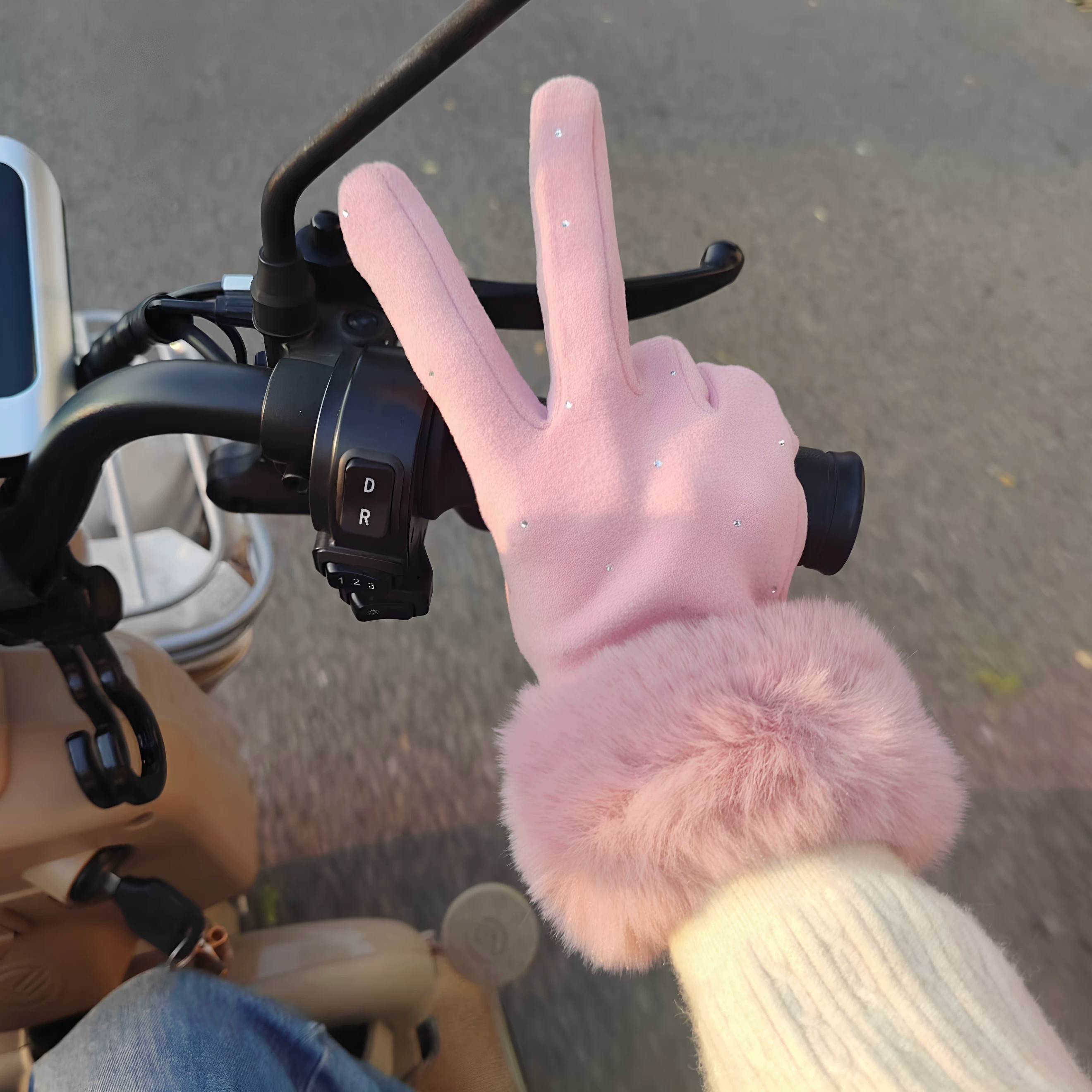 秋冬加绒保暖触屏防风骑行手套