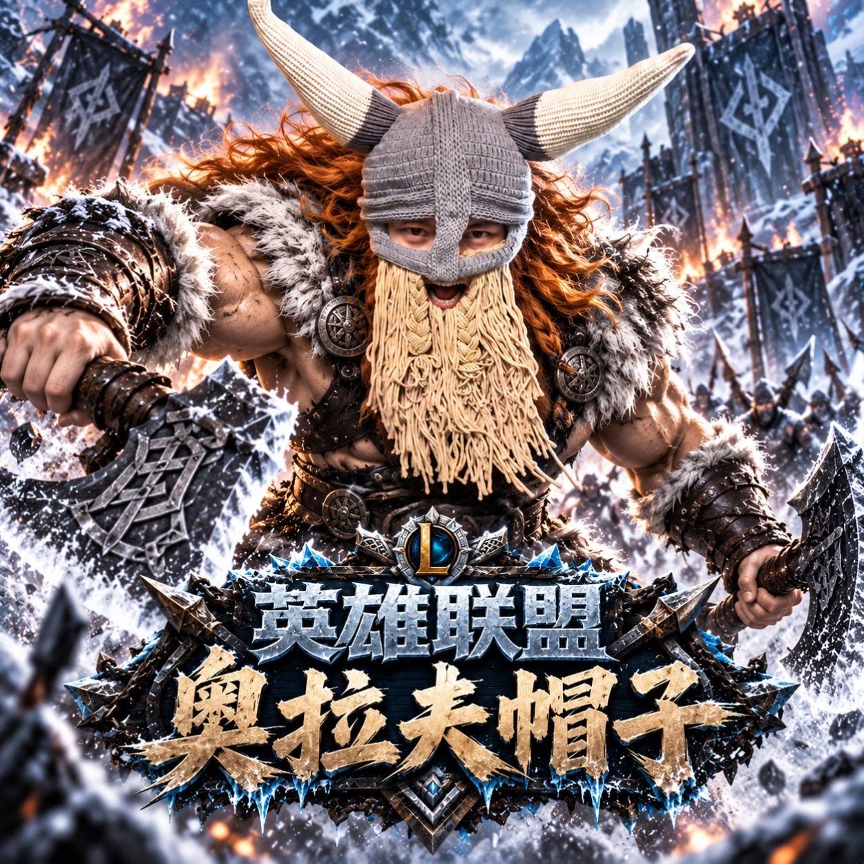 英雄联盟奥拉夫搞怪保暖针织帽