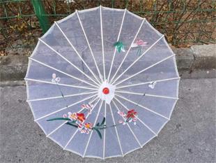 透明舞蹈伞烟雨江南伞春三月伞白色缘起伞风筝舞伞演出道具工艺伞