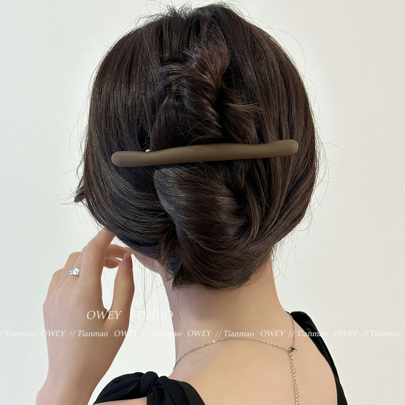 一字发夹女磨砂夹子长款弹簧夹