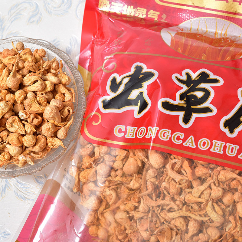 虫草花 大孢子头500g干货 北虫草 蛹虫草 孢子草 金虫草纯孢子头