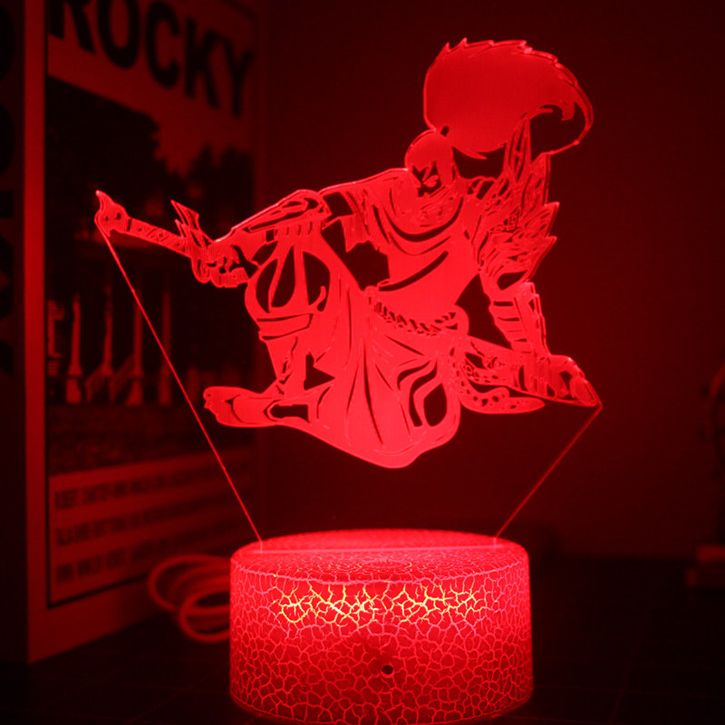英雄联盟LOL S11全球总决赛 周边手办剑豪李青电竞房装饰3D小夜灯