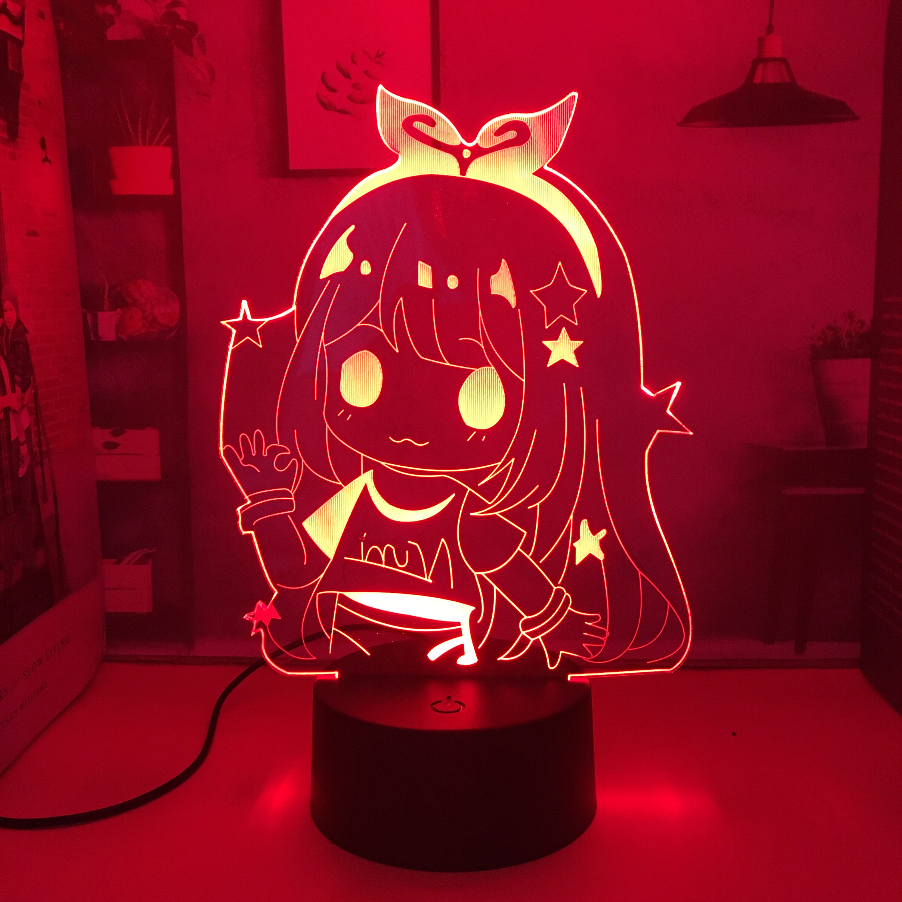 a-soul虚拟女团周边立牌女同学宿舍书桌旁边装饰摆件七彩3d小夜灯