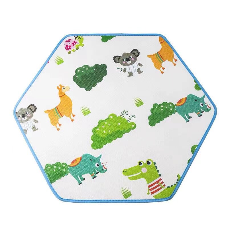 宝宝海洋球池六角加厚爬行垫防摔儿童防水隔凉家用野餐围栏垫子