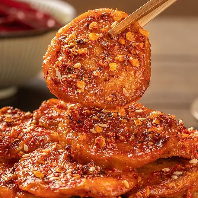 烤面筋片即食解馋切片面筋圈香辣素捆鸡休闲麻辣零食小吃辣条