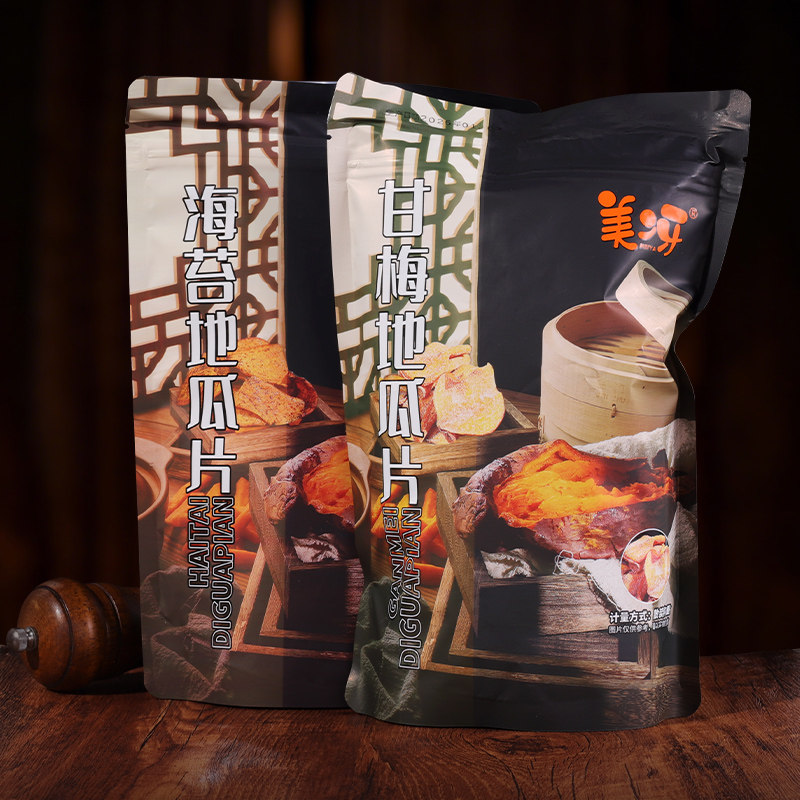 甘梅地瓜片话海苔薯片原切番薯干咸香酥脆小吃零食休闲食品