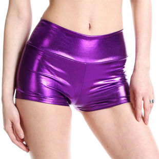 Tight Face Shorts for 女士 Solid Women纯色亮面紧身短裤 Bright