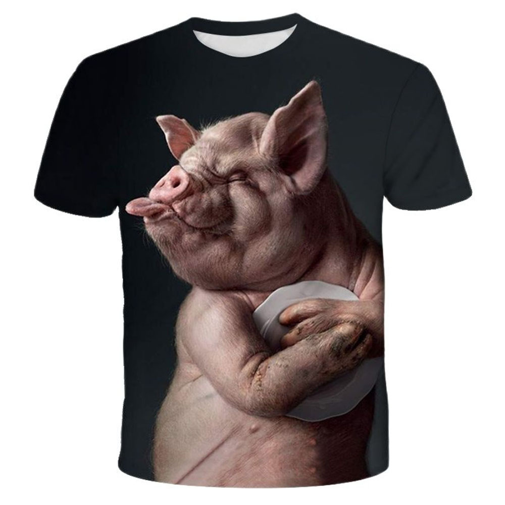 Loose 3D printed short-sleeved T-shirt 宽松3D印花短袖T恤男士