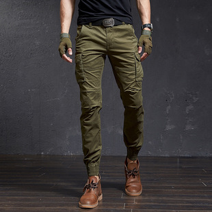 Mid rise casual leggings cargo pants中腰休闲束脚运动工装裤男