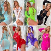 out hip long Hollow sleeved sexy skirt镂空长袖 性感包臀裙女士